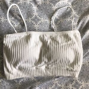 White Crop Top with Spaghetti Straps